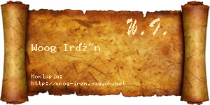 Woog Irén névjegykártya